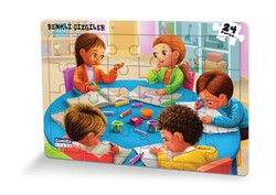 Renkli Çizgiler (Eğlenceli Puzzle 5) - Çamlıca Çocuk Yayınları