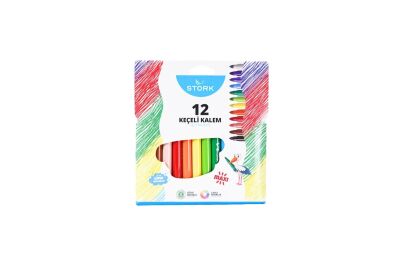 STORK 12 RENK JUMBO KEÇELİ KALEM - 1