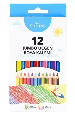 STORK 12 RENK JUMBO KURU BOYA KARTON - 1