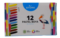 STORK 12 RENK PASTEL BOYA KARTON KUTU - 2