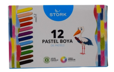 STORK 12 RENK PASTEL BOYA KARTON KUTU - 2