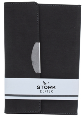 Stork Termo Deri Mıknatıs Kapaklı Defter - Füme - 1