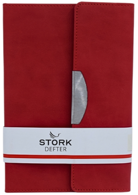 Stork Termo Deri Mıknatıs Kapaklı Defter - Kırmızı - 1