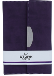 Stork Termo Deri Mıknatıs Kapaklı Defter - Mor - Stork