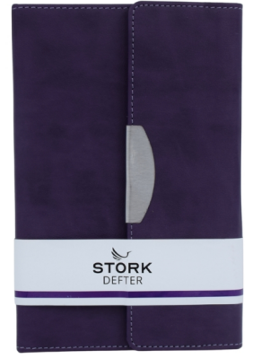 Stork Termo Deri Mıknatıs Kapaklı Defter - Mor - 1