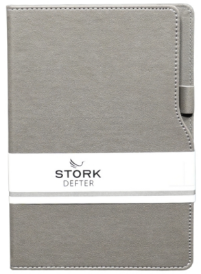 Stork Termo Deri Sert Kapaklı Defter - L Model - Füme - 1