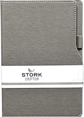 Stork Termo Deri Sert Kapaklı Defter - L Model - Füme - 1