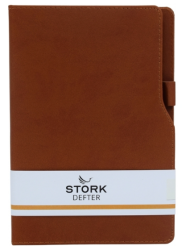 Stork Termo Deri Sert Kapaklı Defter - L Model - Kahverengi - Stork