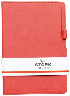 Stork Termo Deri Sert Kapaklı Defter - L Model - Kırmızı - 1