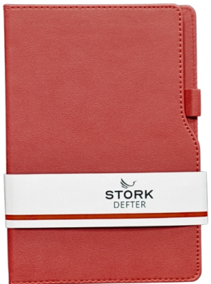 Stork Termo Deri Sert Kapaklı Defter - L Model - Kırmızı - 1